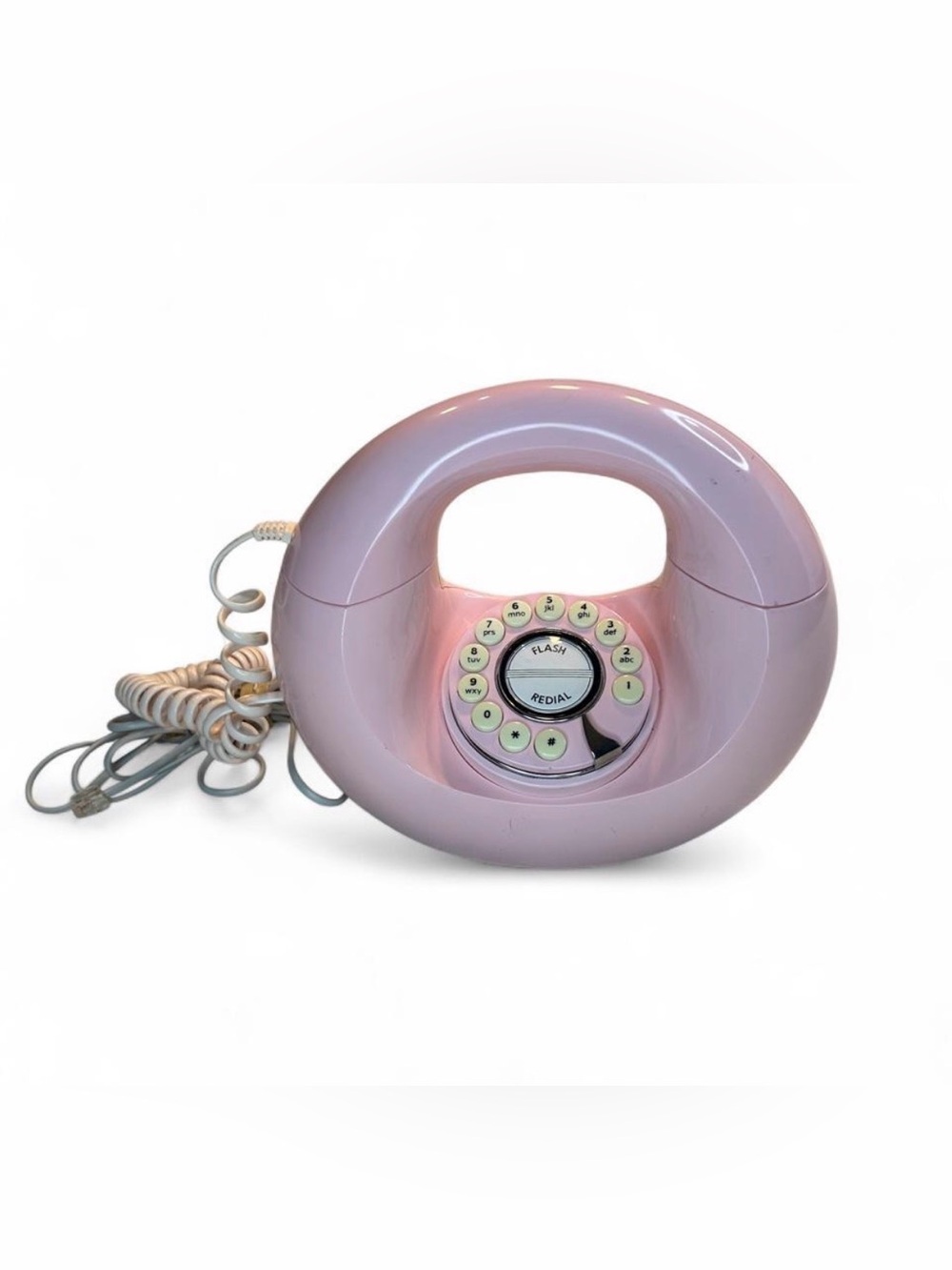 Retro Pink Rotary-Style Landline Phone - Pink